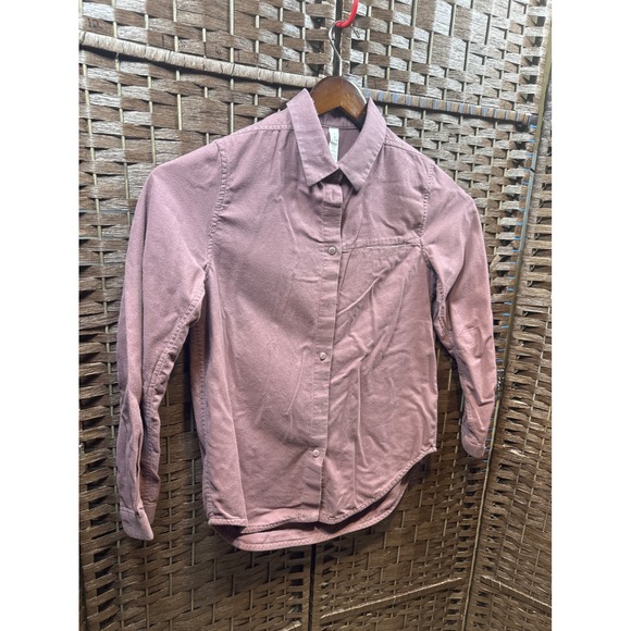 Lululemon 6 Mauve Button Down Shirt Long Sleeve Collared Top Casual Everyday - Picture 3 of 6